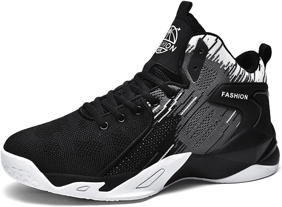 Floette Mens Fashion High Top Basketball Shoes Breathable Casual Walk Athletic Basketball Sneakers(A02, Man9.5/Woman11)