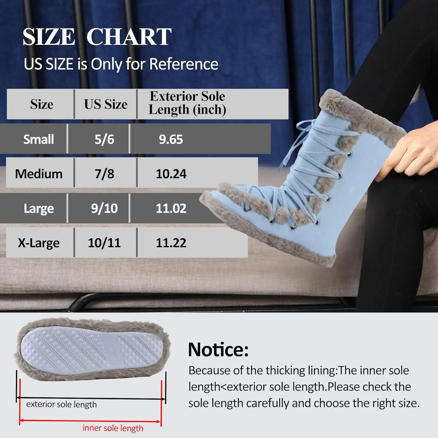 Forfoot Slippers Womens Indoor Slipper Boots for Ladies Girls with Knitted Upper and Bow