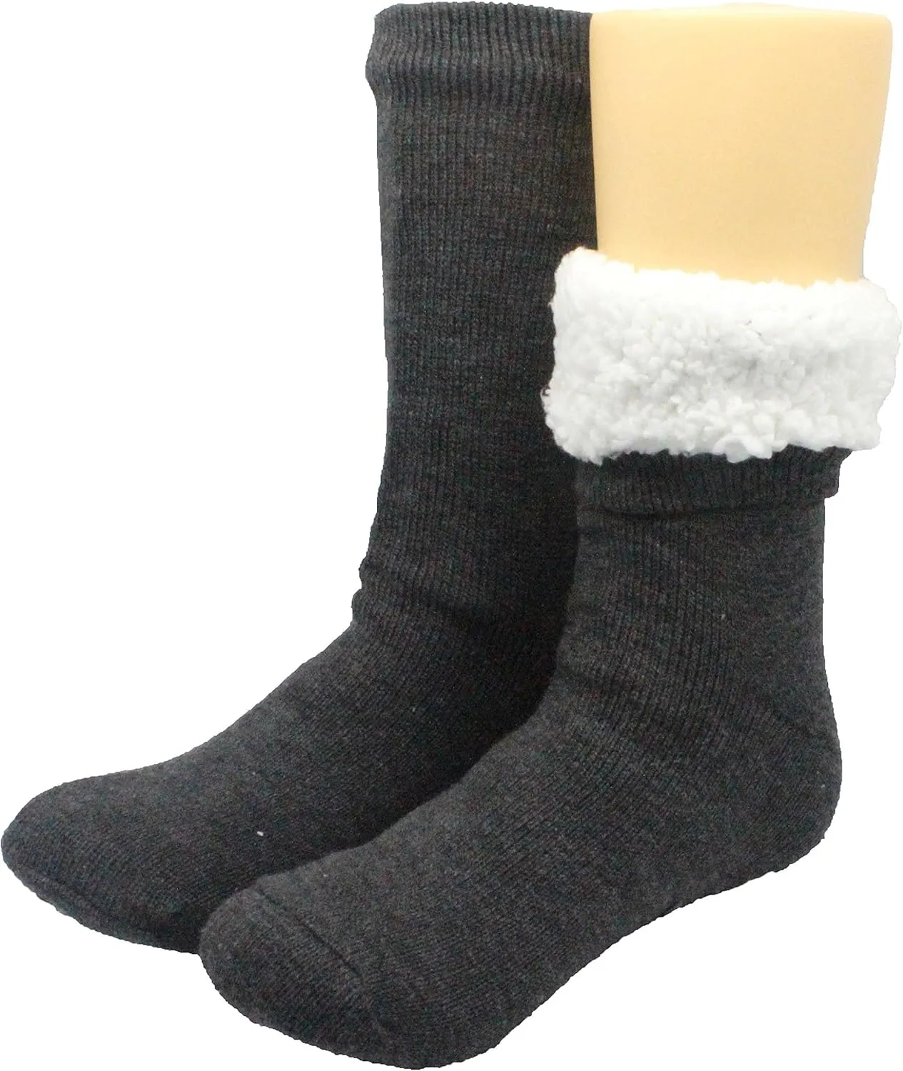FRALOSHA Mens slippers Socks 3 Pairs Winter Warm Fuzzy Lined Non-Slip Soft Reading socks