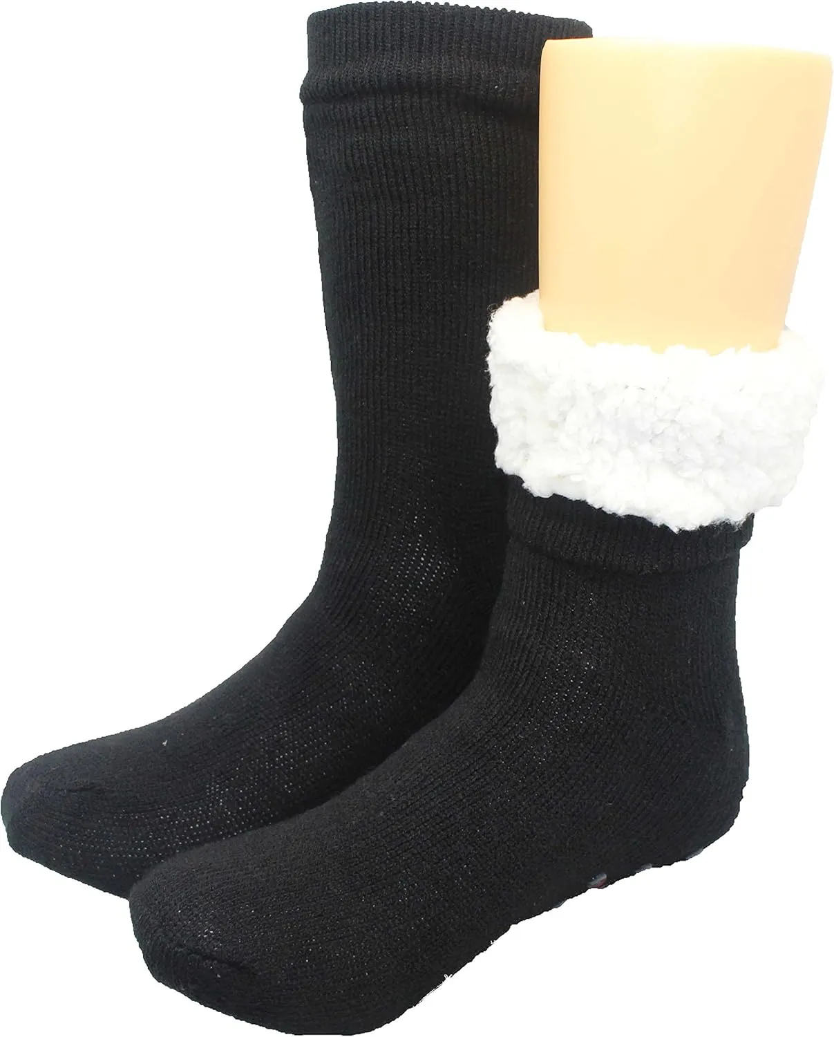 FRALOSHA Mens slippers Socks 3 Pairs Winter Warm Fuzzy Lined Non-Slip Soft Reading socks