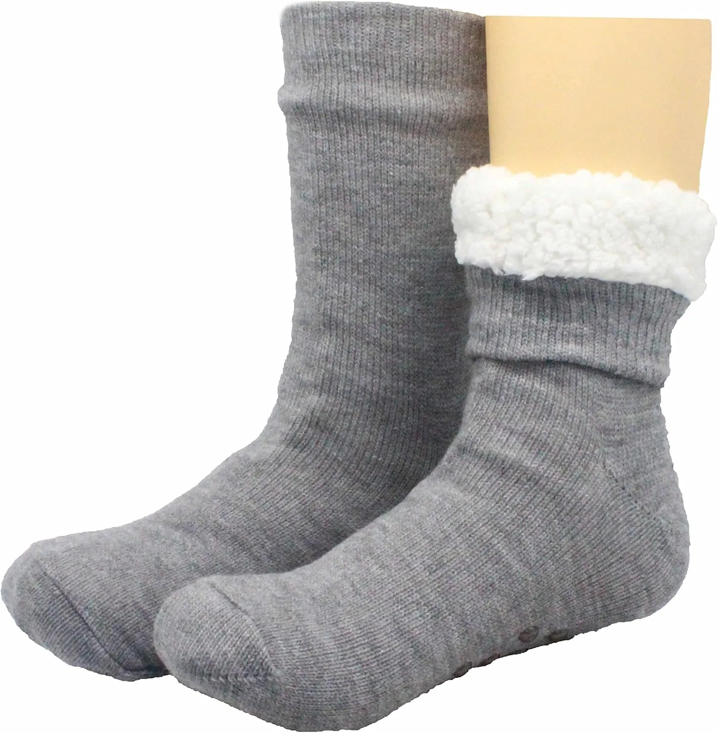 FRALOSHA Mens slippers Socks 3 Pairs Winter Warm Fuzzy Lined Non-Slip Soft Reading socks