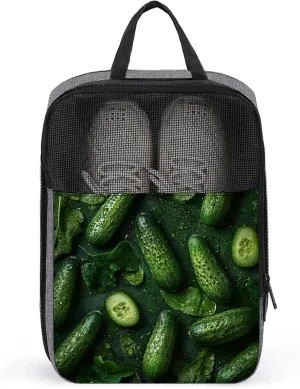 Freshly Cut Cucumbers Shoe Bag for Travel Daily Use Anti-dust Storage Carrier Golf Shoe Pouch