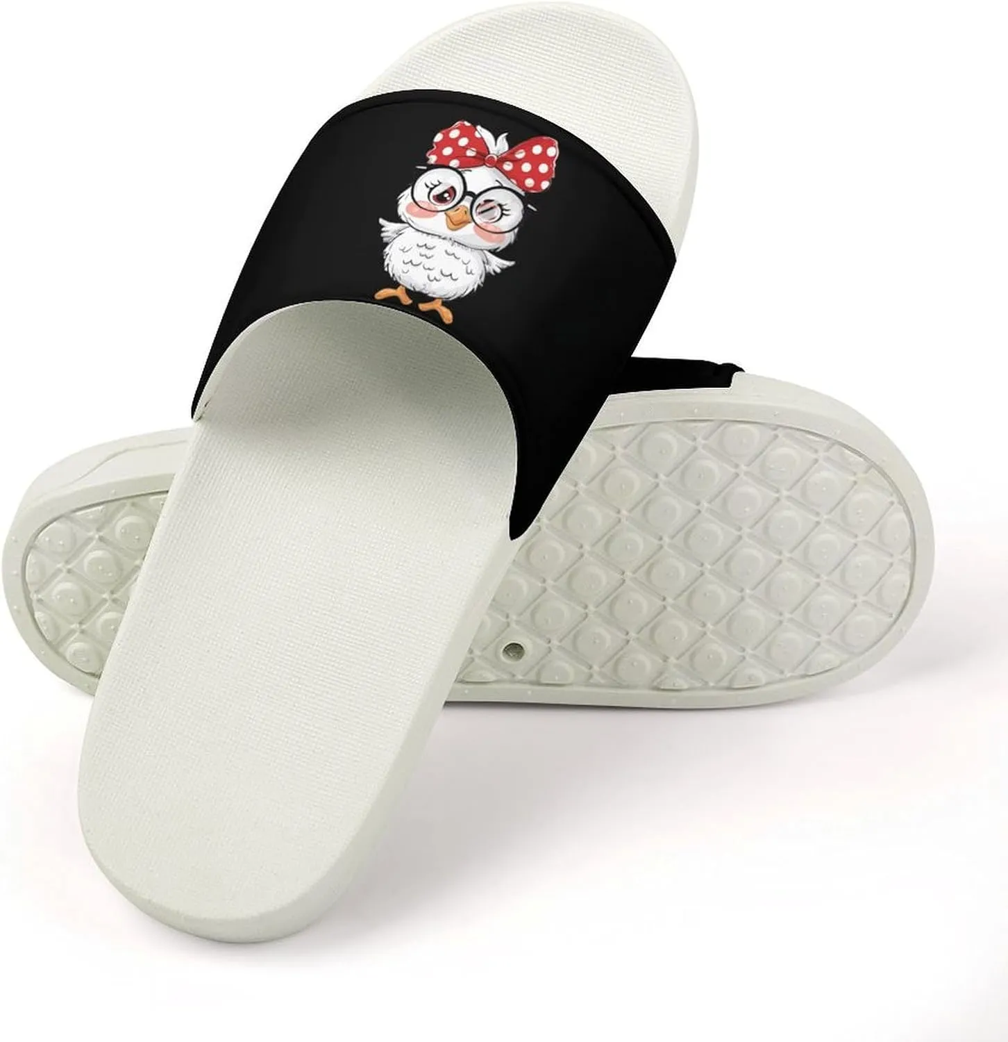 Funny Chicken Open Toe Slippers for Women And Men Non Slip Shower Slippers Home Slippers