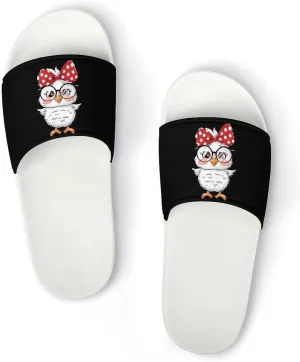 Funny Chicken Open Toe Slippers for Women And Men Non Slip Shower Slippers Home Slippers