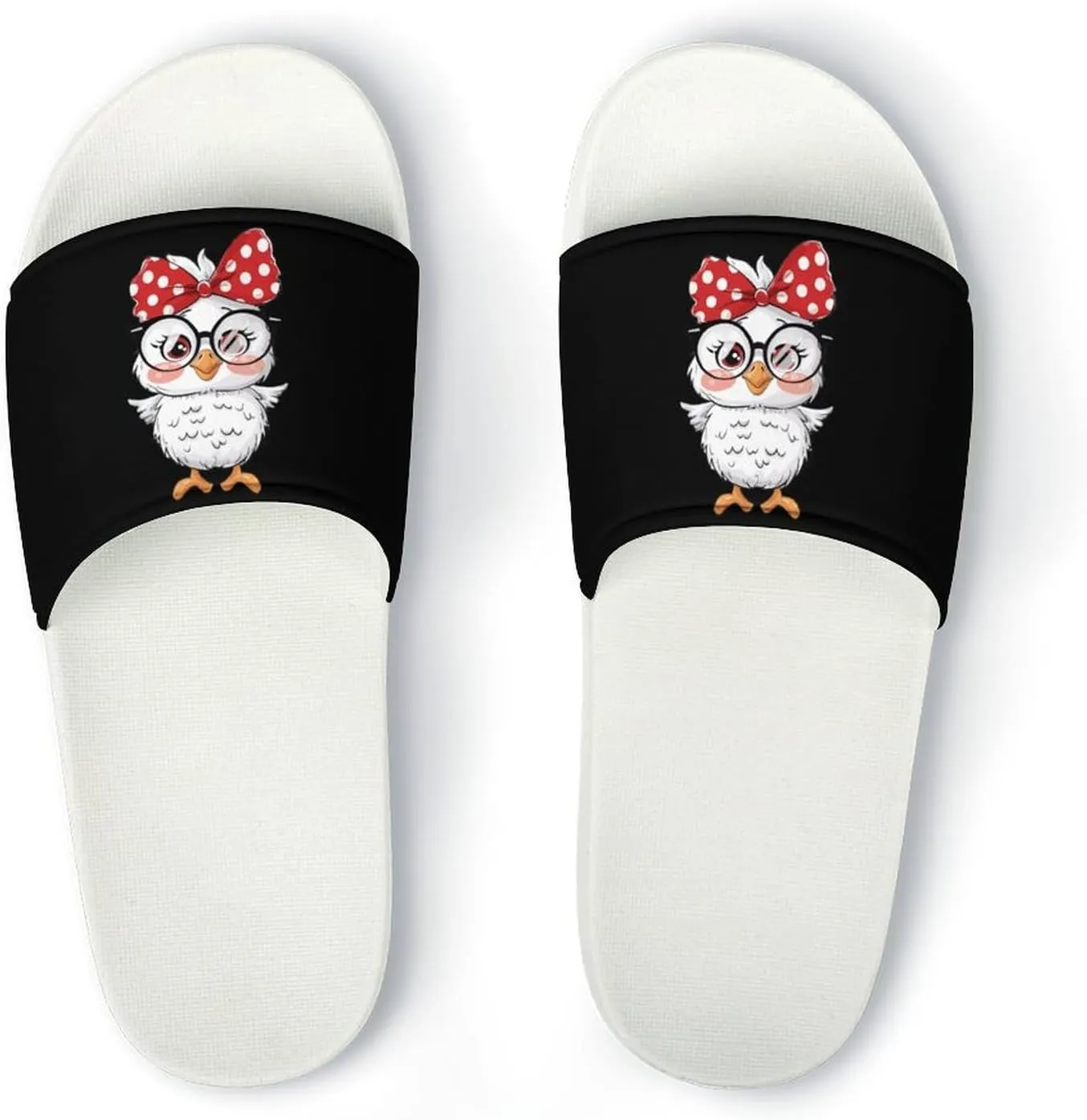 Funny Chicken Open Toe Slippers for Women And Men Non Slip Shower Slippers Home Slippers