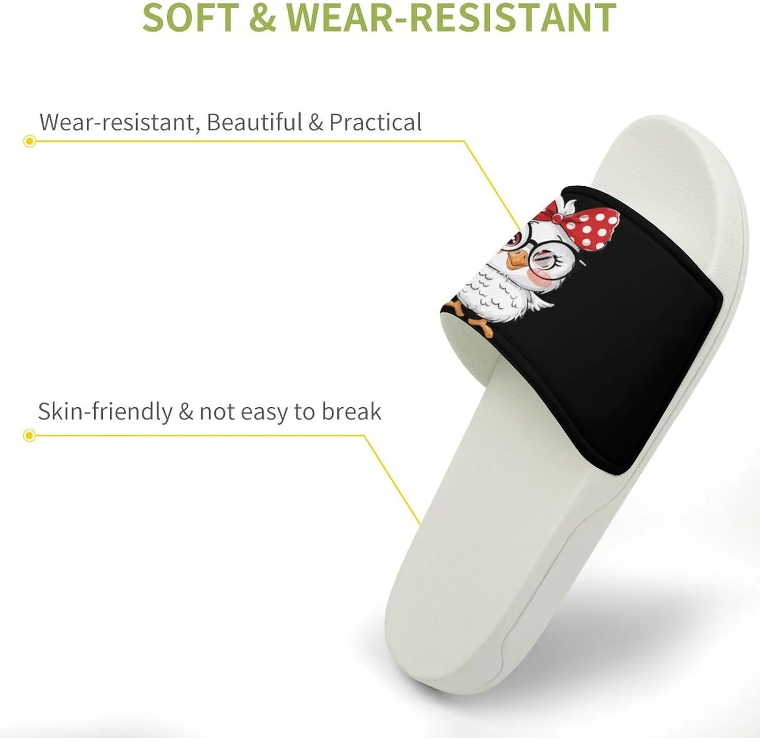 Funny Chicken Open Toe Slippers for Women And Men Non Slip Shower Slippers Home Slippers