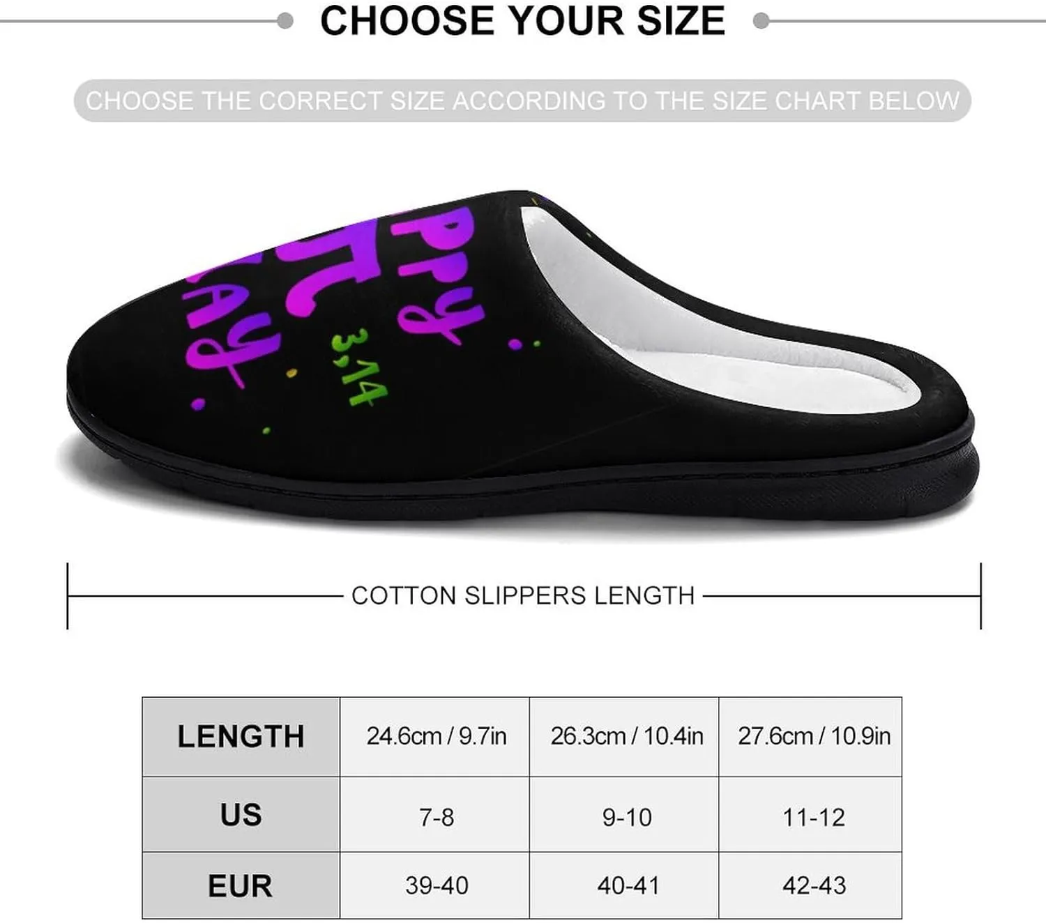 Funny Pi Day Spiral Pi Math 3.14 Slippers for Women Girls Warm Plush Indoor Outdoor Shoes Non Slip