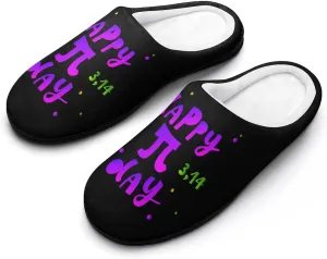 Funny Pi Day Spiral Pi Math 3.14 Slippers for Women Girls Warm Plush Indoor Outdoor Shoes Non Slip