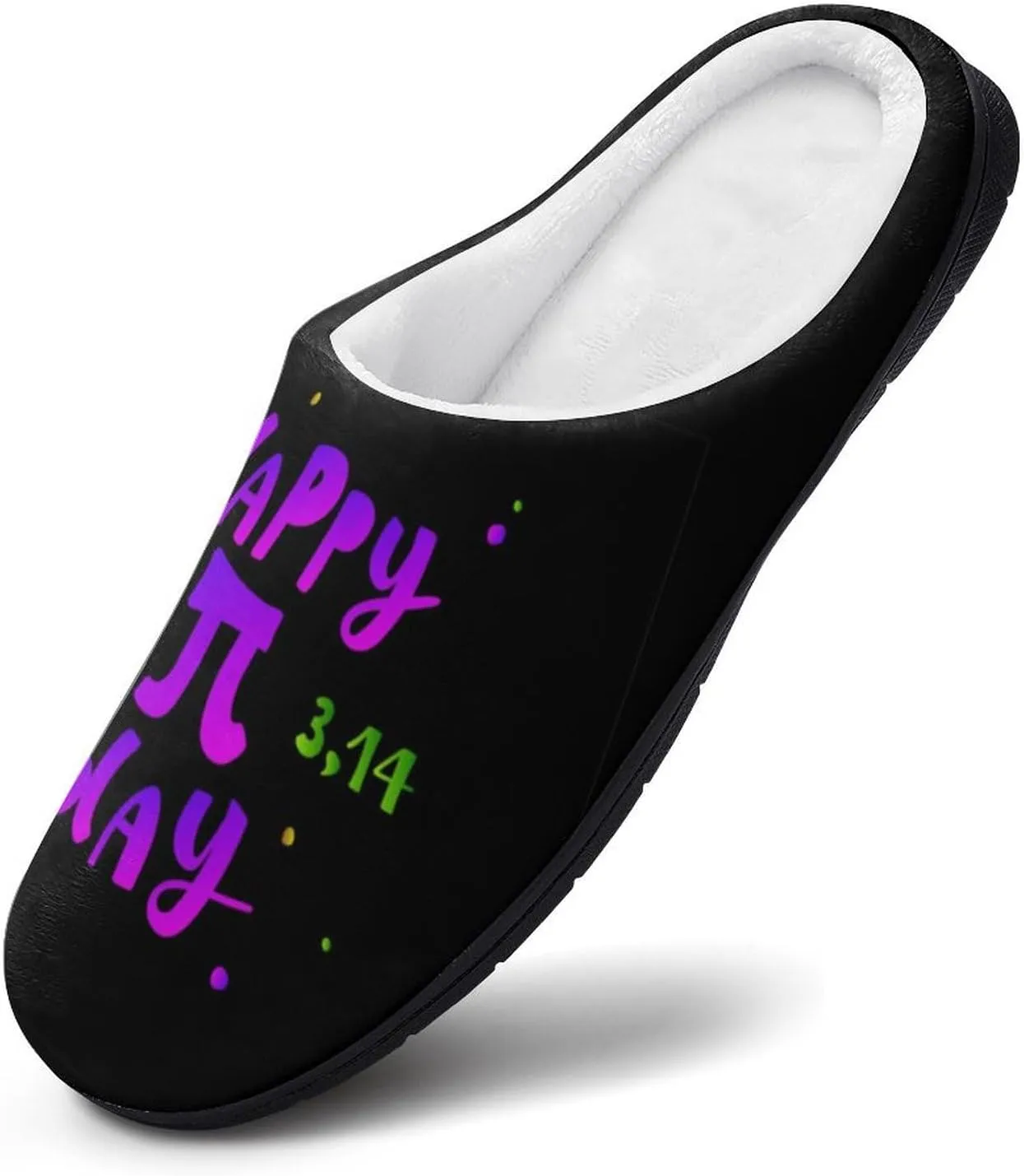 Funny Pi Day Spiral Pi Math 3.14 Slippers for Women Girls Warm Plush Indoor Outdoor Shoes Non Slip