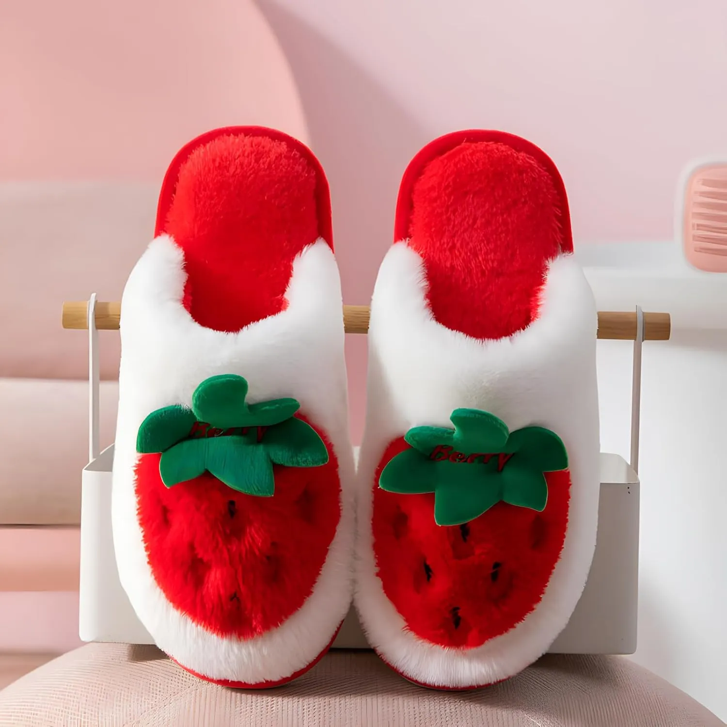 Fuzzy Slipper Winter Fluffy Slippers Fruit Cute Slippers For Women Warm Houseshoes For Women Comfort Plush Slippers