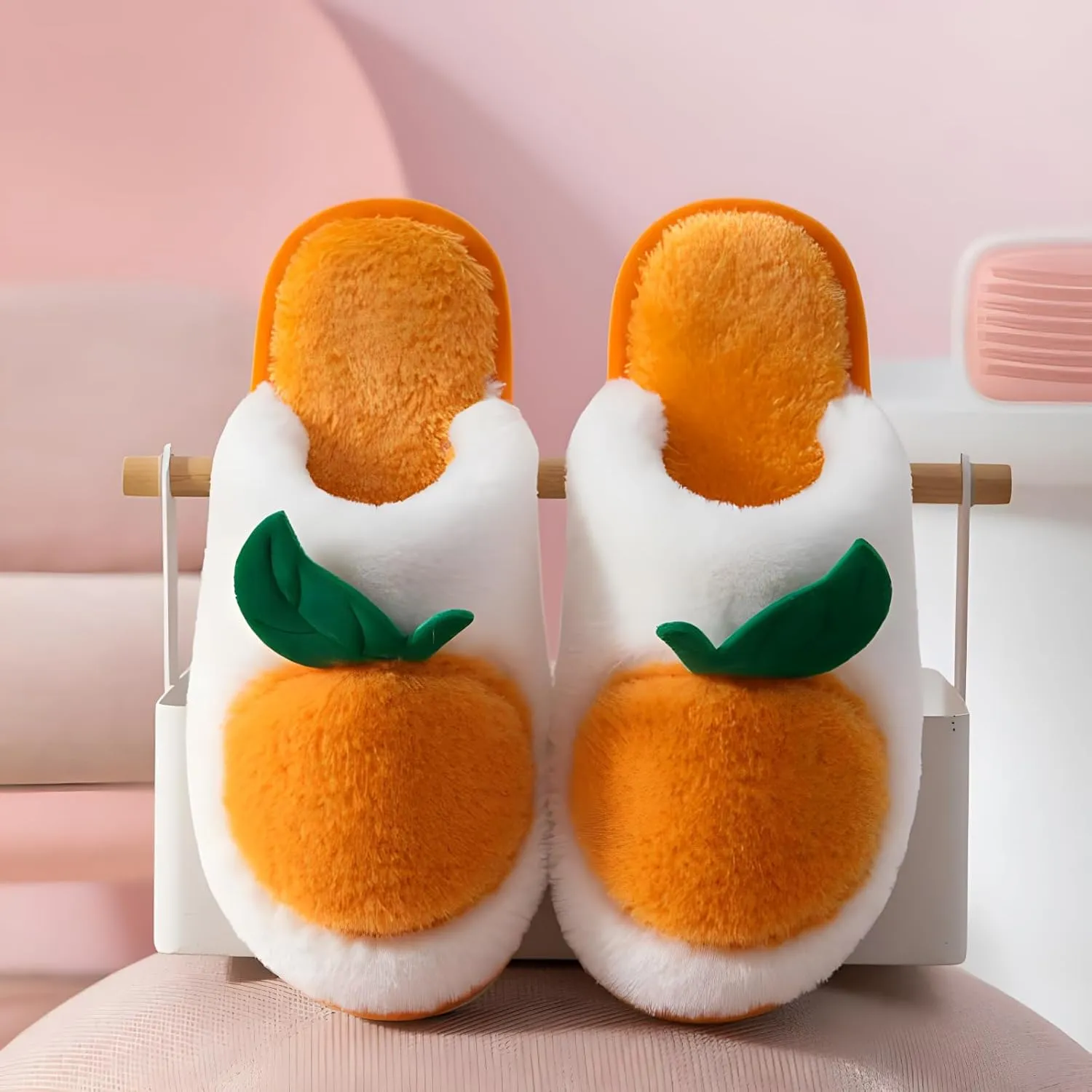 Fuzzy Slipper Winter Fluffy Slippers Fruit Cute Slippers For Women Warm Houseshoes For Women Comfort Plush Slippers
