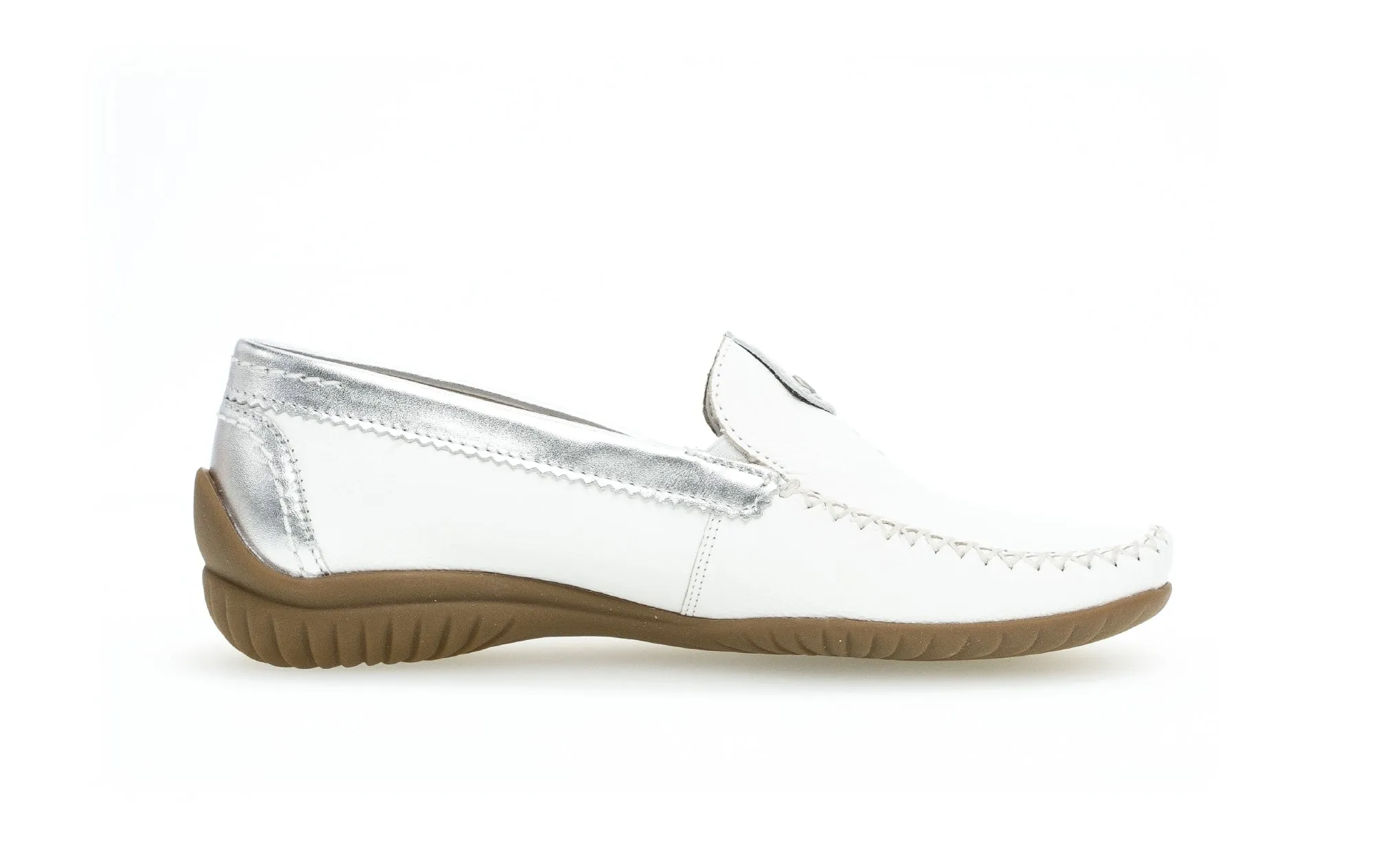 GABOR - 26.090.50 FLAT LOAFER - WHITE/SILVER