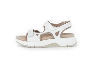 GABOR - 26.889.60 FLAT COMFORT SANDAL - WHITE LEATHER