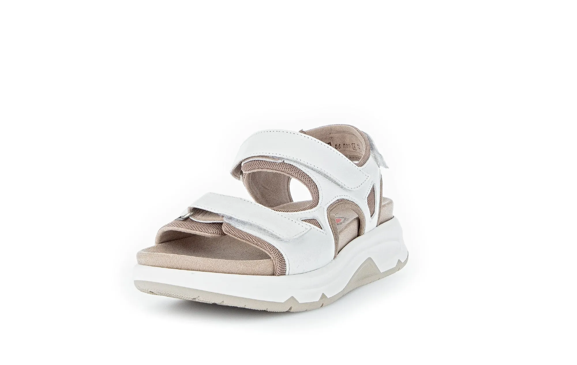 GABOR - 26.889.60 FLAT COMFORT SANDAL - WHITE LEATHER