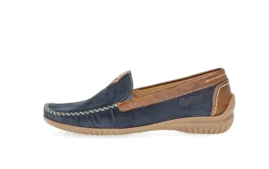 GABOR - 66.090.46 FLAT LOAFER - NAVY/TAN