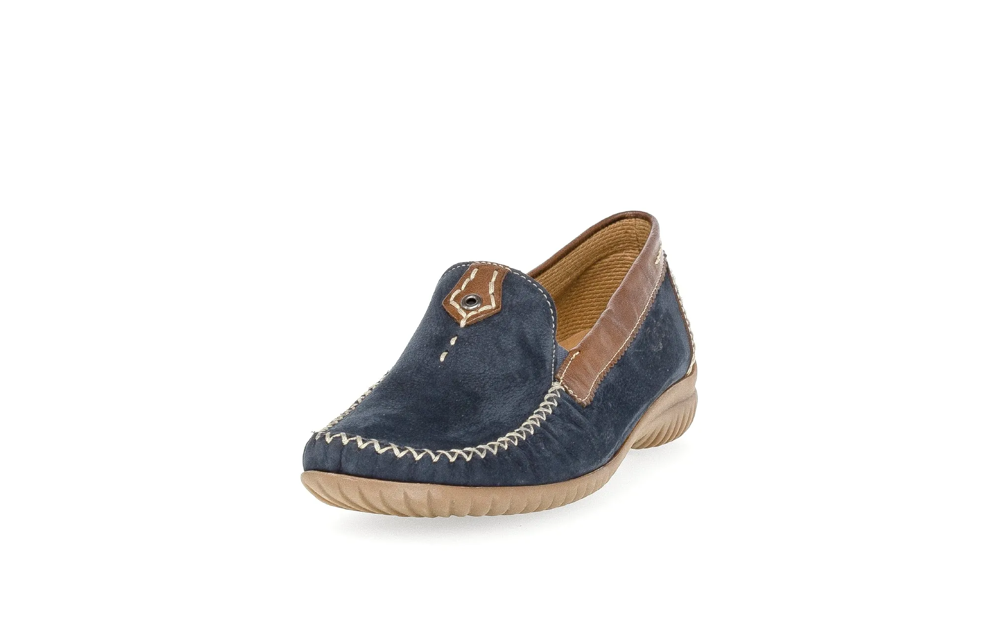 GABOR - 66.090.46 FLAT LOAFER - NAVY/TAN