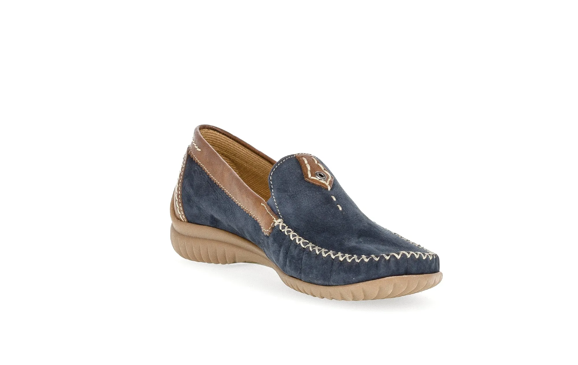 GABOR - 66.090.46 FLAT LOAFER - NAVY/TAN