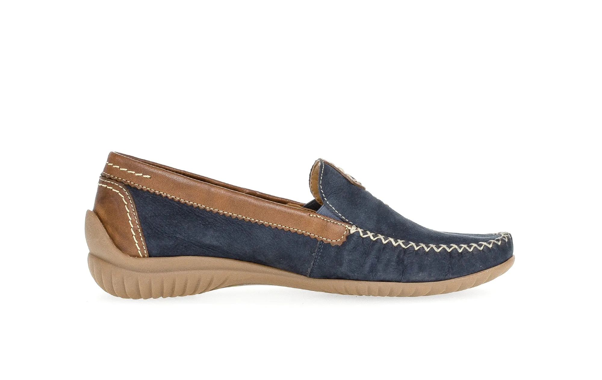 GABOR - 66.090.46 FLAT LOAFER - NAVY/TAN