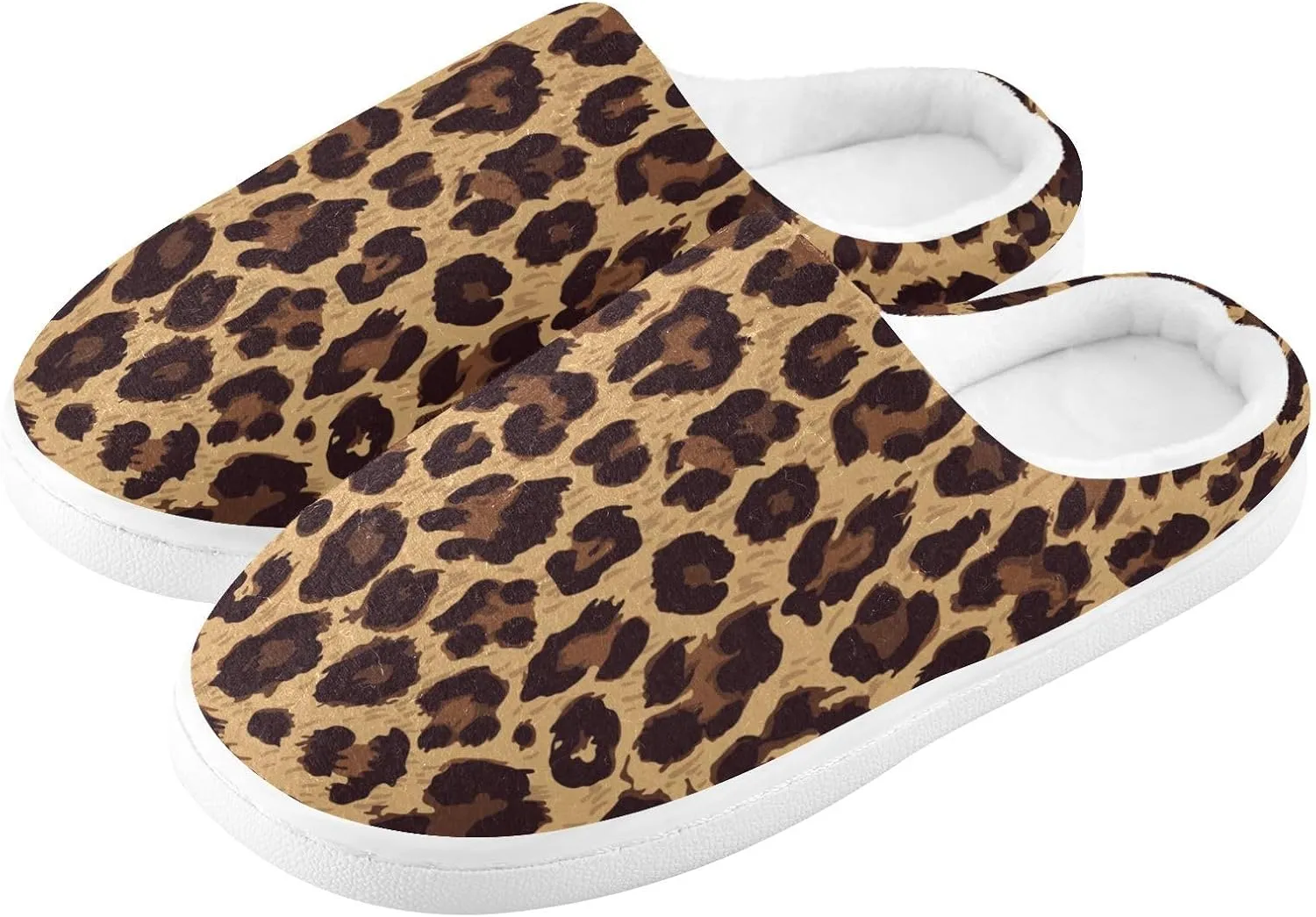 GAIGEO Slippers Women Simple Cute Cow Spots, Non Slip Slippers Women for Indoor Bedroom, Warm Winter House Shoes