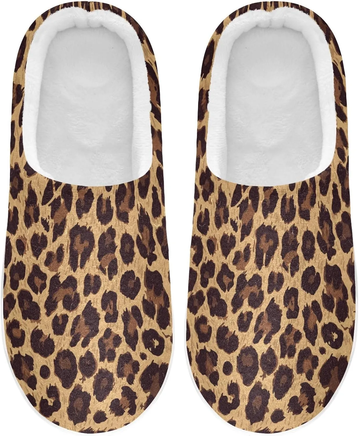 GAIGEO Slippers Women Simple Cute Cow Spots, Non Slip Slippers Women for Indoor Bedroom, Warm Winter House Shoes