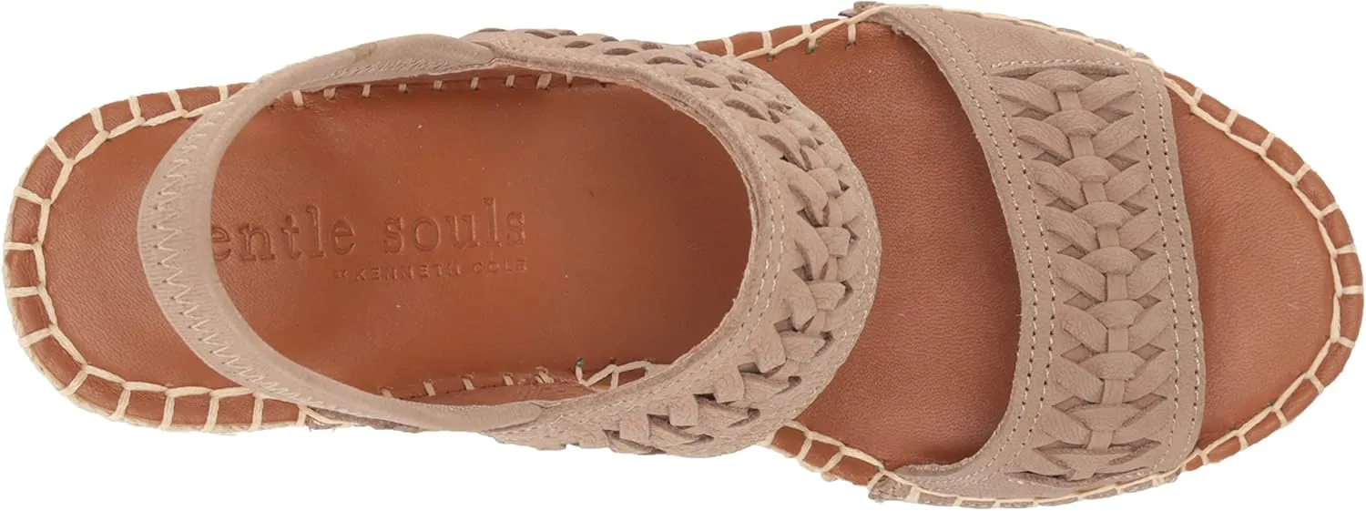 Gentle Souls by Kenneth Cole Women's Elyssa Two-Band Braid Wedge Sandal