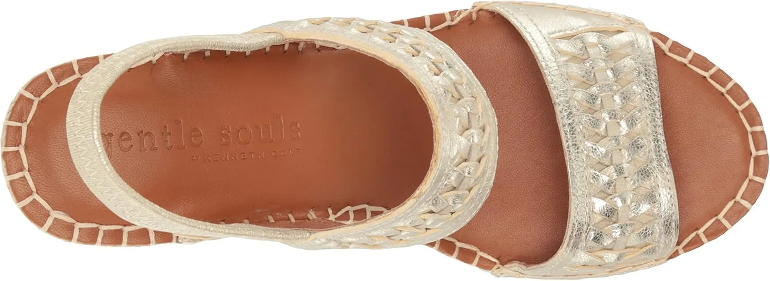 Gentle Souls by Kenneth Cole Women's Elyssa Two-Band Braid Wedge Sandal