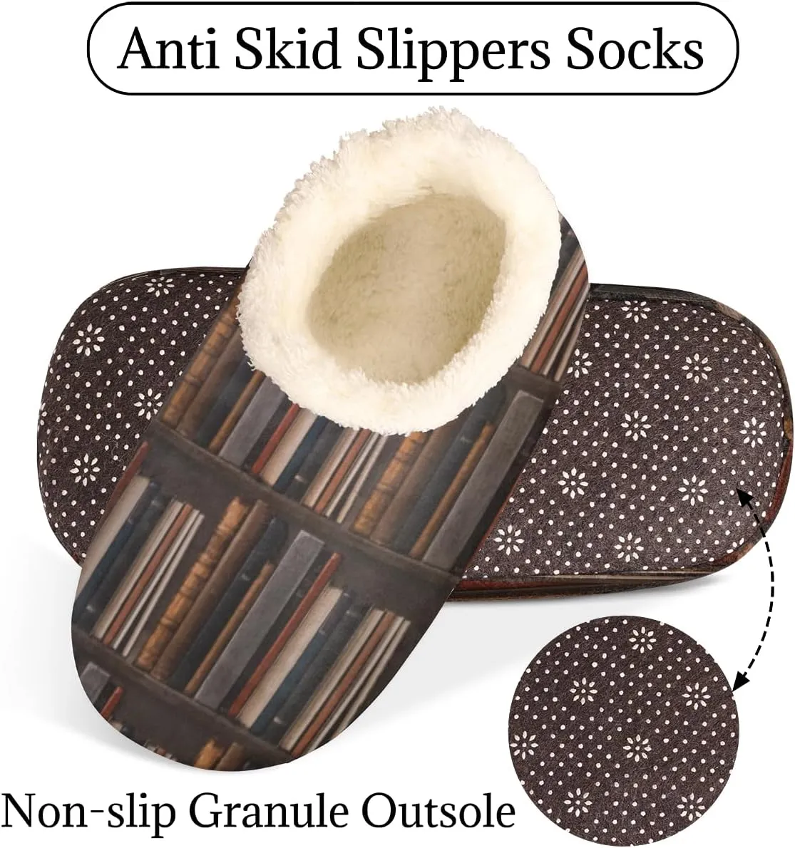 Geometric Cactus Floral Slippers for Women， Soft Cozy Warm Fuzzy Memory Foam House Slippers， Non Slip Closed Back Winter Comfy Plush Ladies House Shoes for Indoor Bedroom