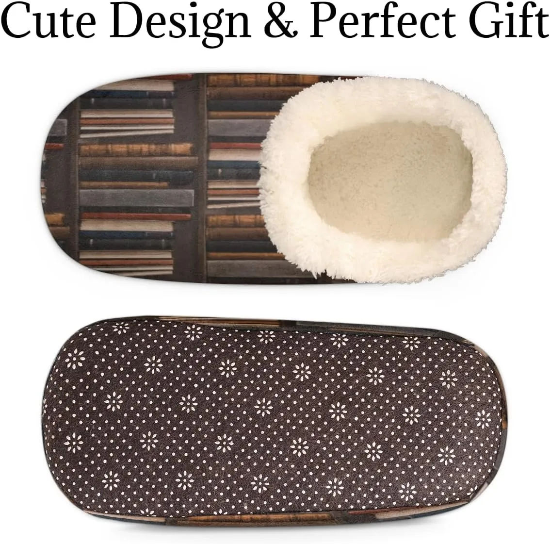 Geometric Cactus Floral Slippers for Women， Soft Cozy Warm Fuzzy Memory Foam House Slippers， Non Slip Closed Back Winter Comfy Plush Ladies House Shoes for Indoor Bedroom