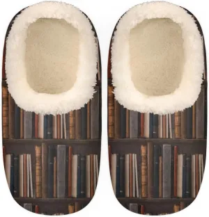 Geometric Cactus Floral Slippers for Women， Soft Cozy Warm Fuzzy Memory Foam House Slippers， Non Slip Closed Back Winter Comfy Plush Ladies House Shoes for Indoor Bedroom