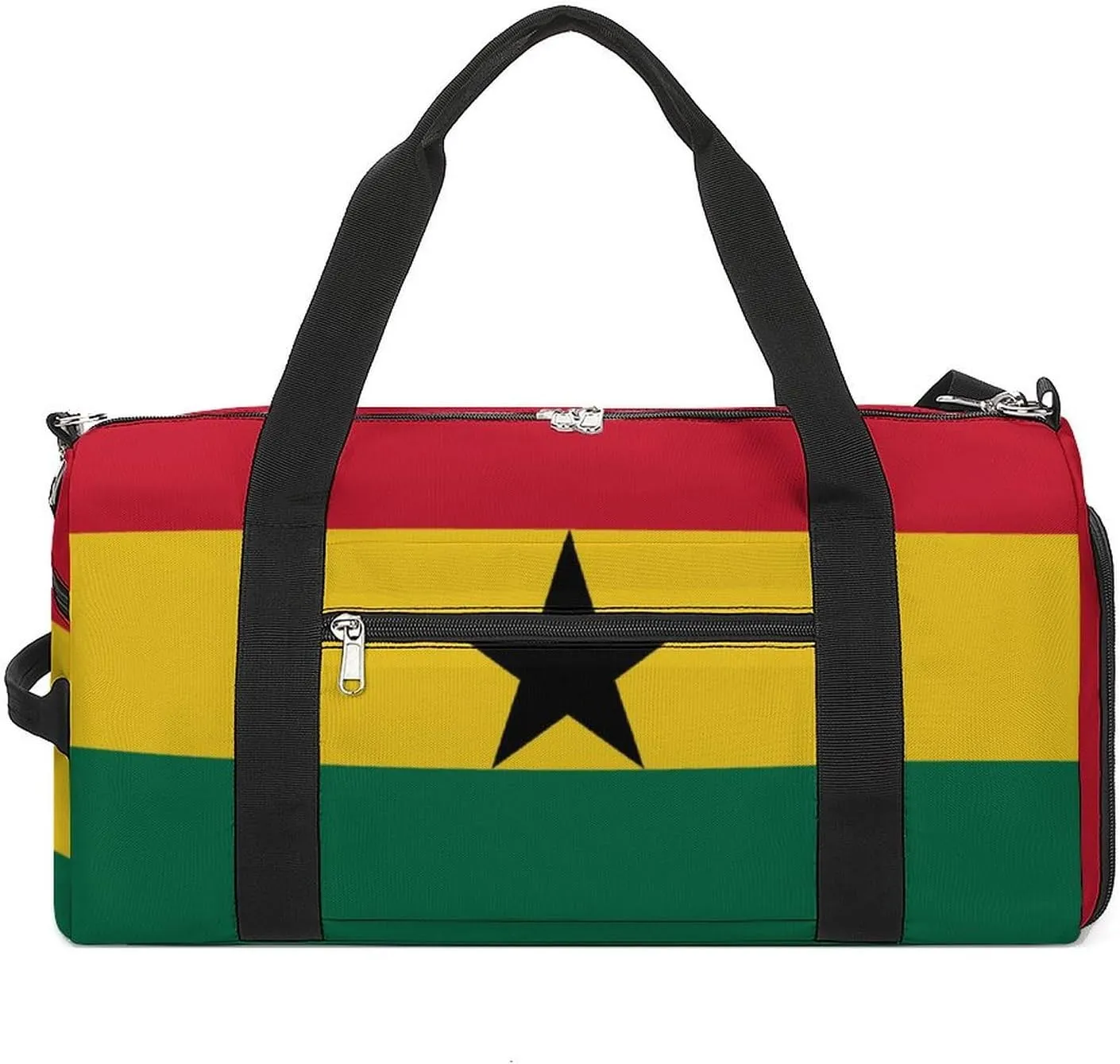 Ghana Flag Gym Bag for Boys Girls with Shoe Compartment Lightweight Weekender