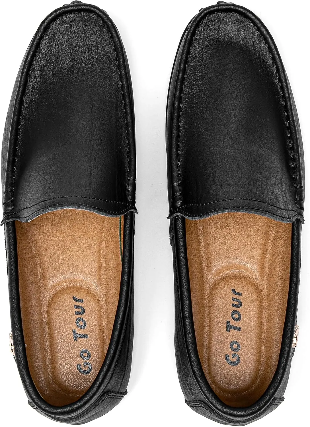 Go Tour Men’s Casual Leather Fashion Slip on Loafers Shoes