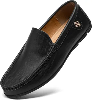 Go Tour Men’s Casual Leather Fashion Slip on Loafers Shoes