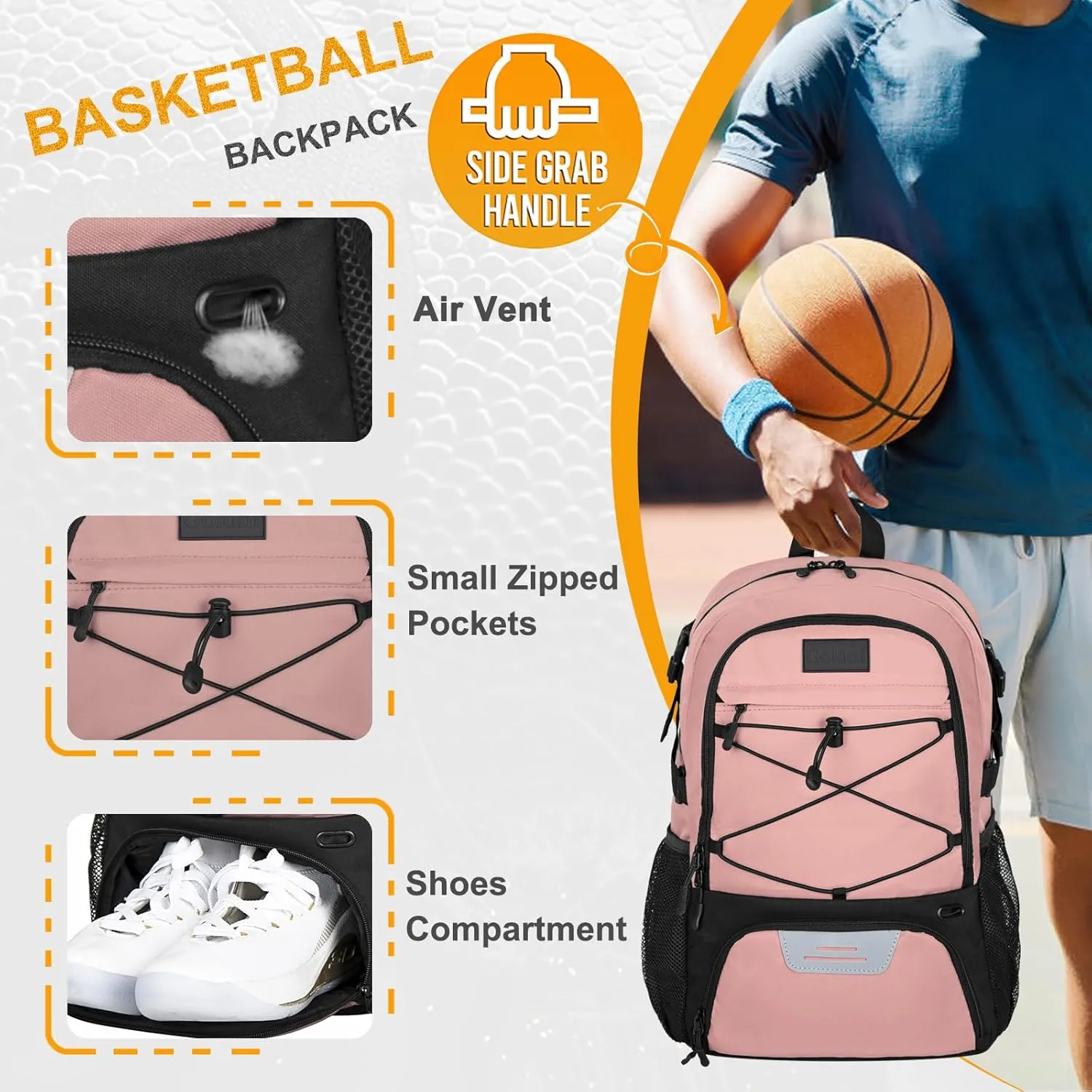 Goloni Soccer Backpack,Basketball Backpack with Ball Compartment & Shoe Compartment,Backpack for Basketball,Soccer