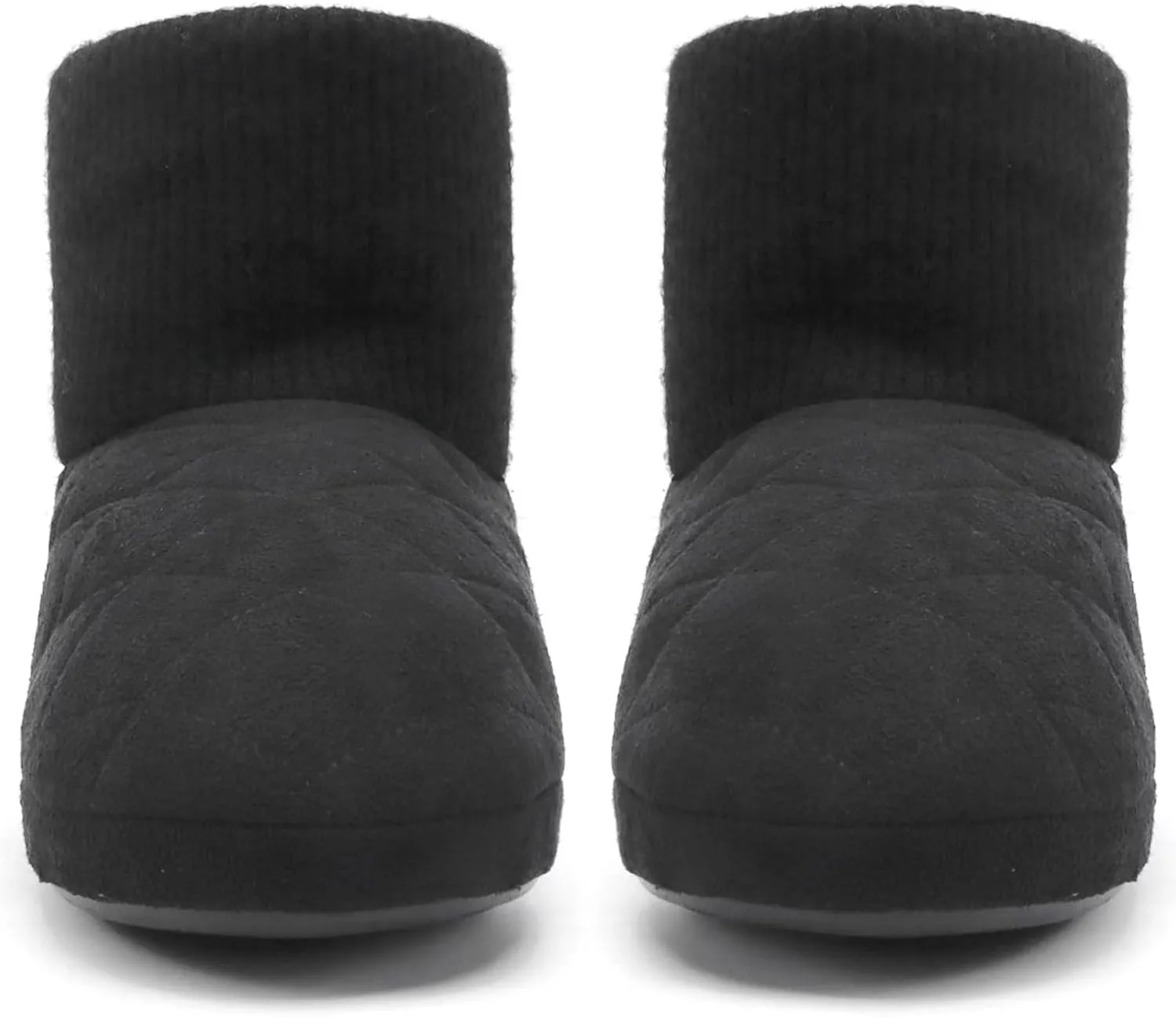 GPOS Knit Rock Wool Warm Men Indoor Pull on Cozy Memory Foam Slipper Boots Soft Rubber Sole