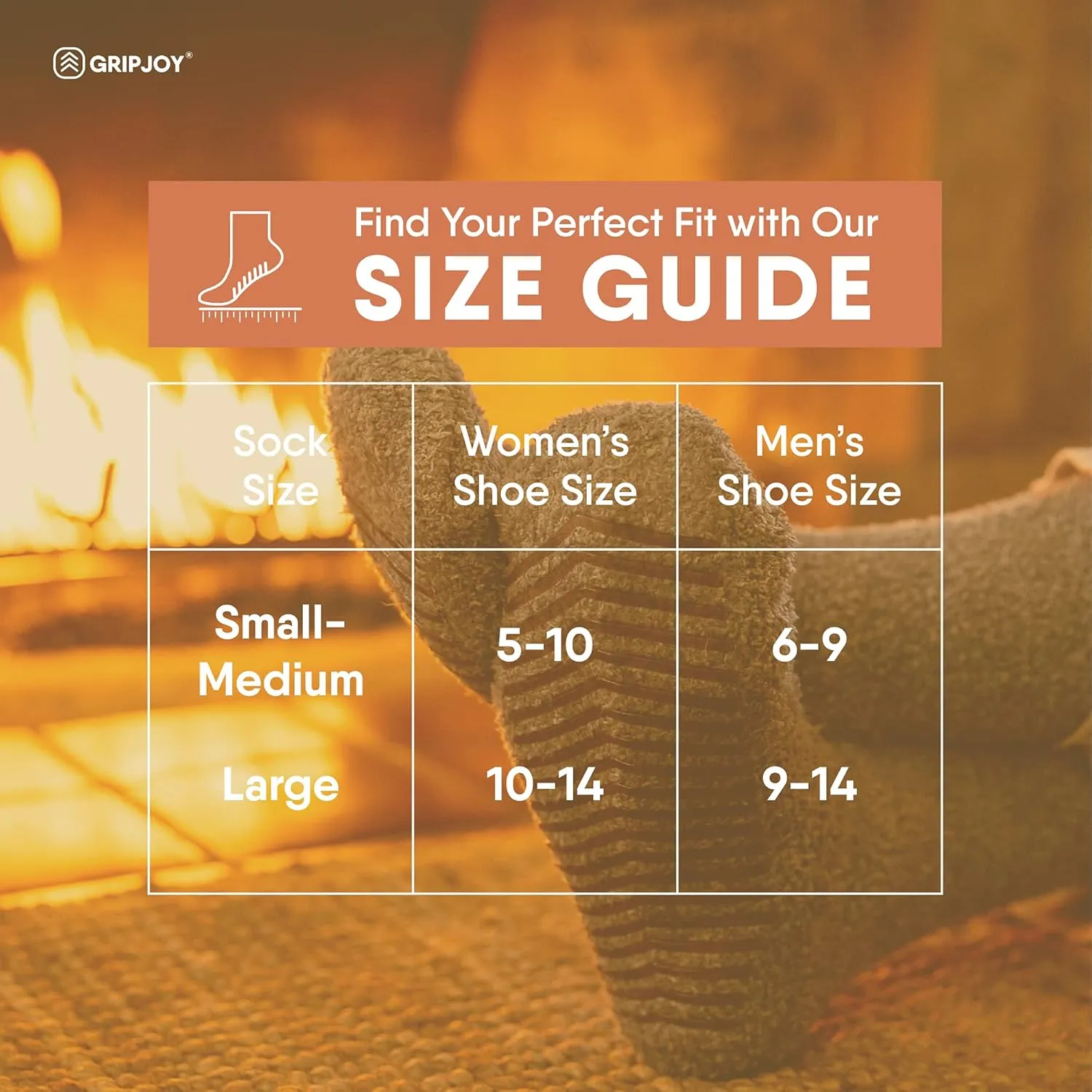 Gripjoy Fuzzy Non-Slip Socks - Grippers for Men & Women - Hospital Socks
