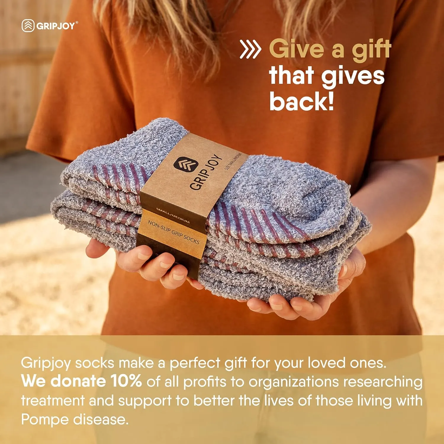 Gripjoy Fuzzy Non-Slip Socks - Grippers for Men & Women - Hospital Socks