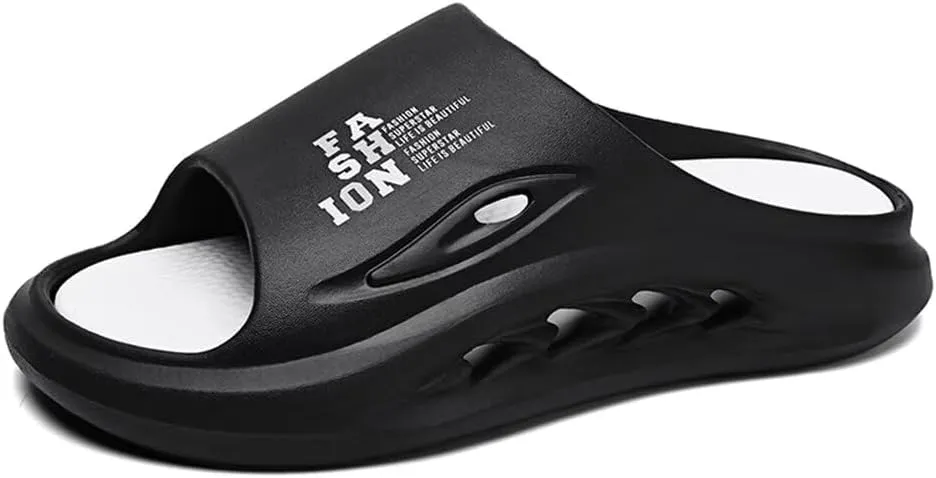 GSLMOLN Slippers Slides for Men, Non-Slip Cloud Slides House Bedroom Shoes Shower Quick Drying Sandals Indoor and Outdoor
