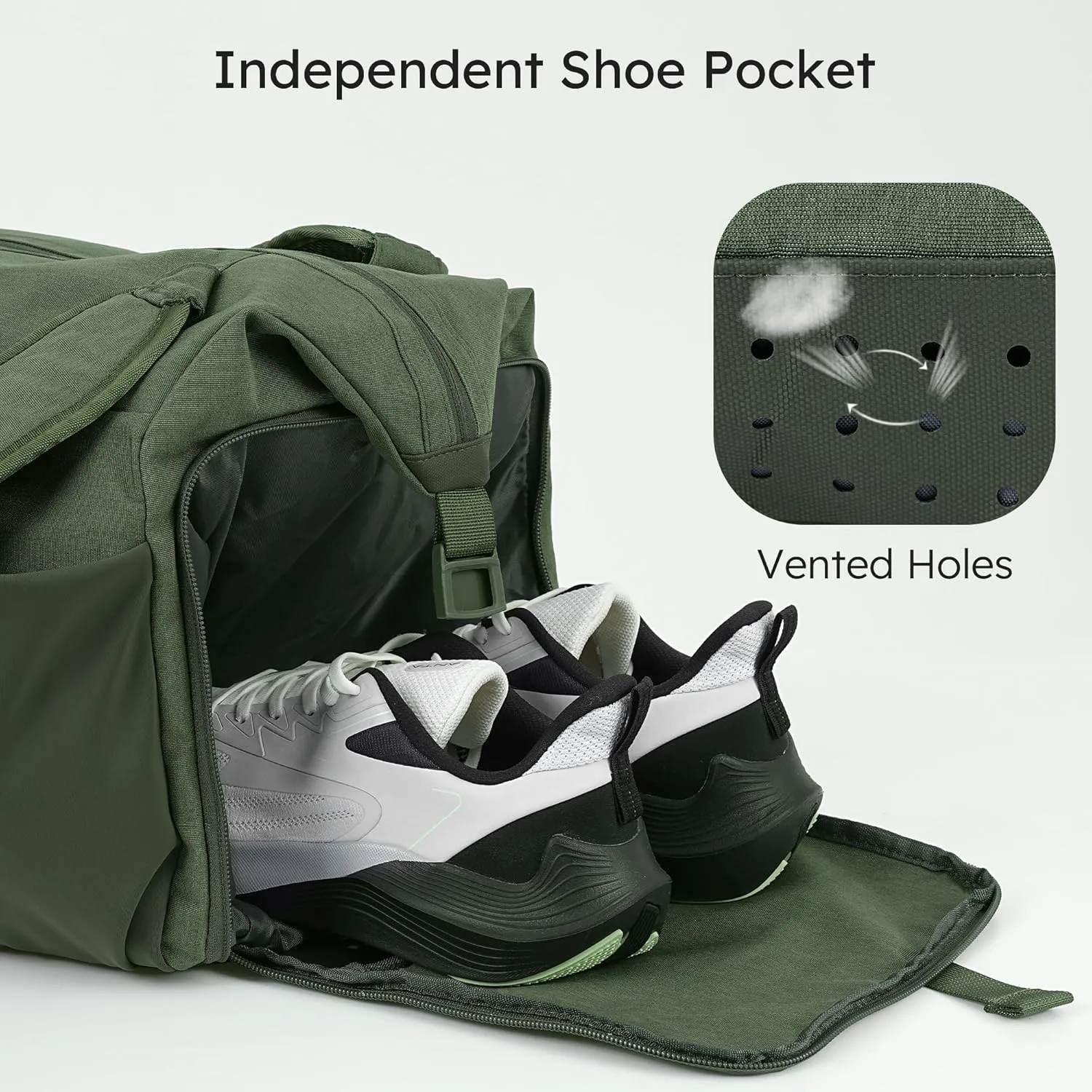 Gym Bag for Men with 2 Upgraded Bottle Holders Convertible Duffle Bag and Gym Backpack Waterproof Sports Bags with Shoes Compartment and Wet Pocket - Dark Green