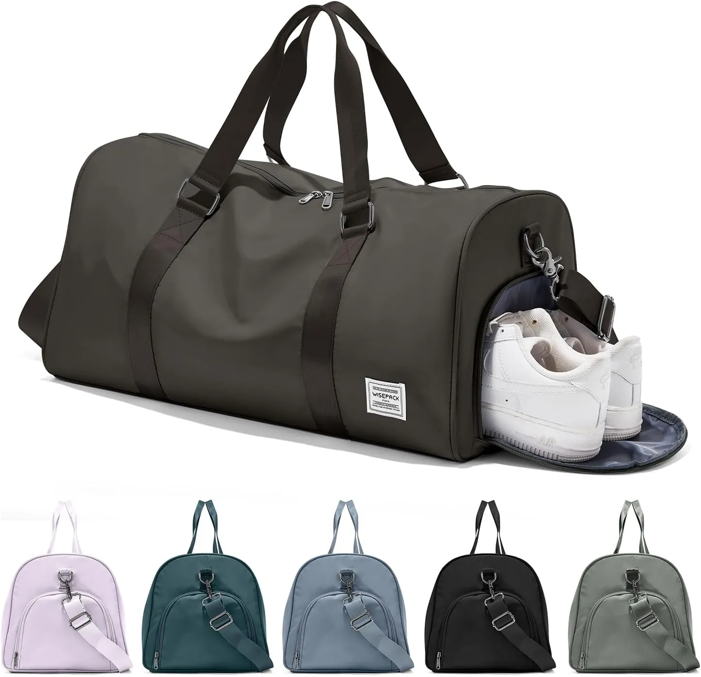 Gym Bag for Women Men with Shoe Compartment,Small Travel Duffle Bags for Traveling Overnight Weekender Bag Personal Item Travel Bag Large Sport Bag Workout Bag Coffee Brown