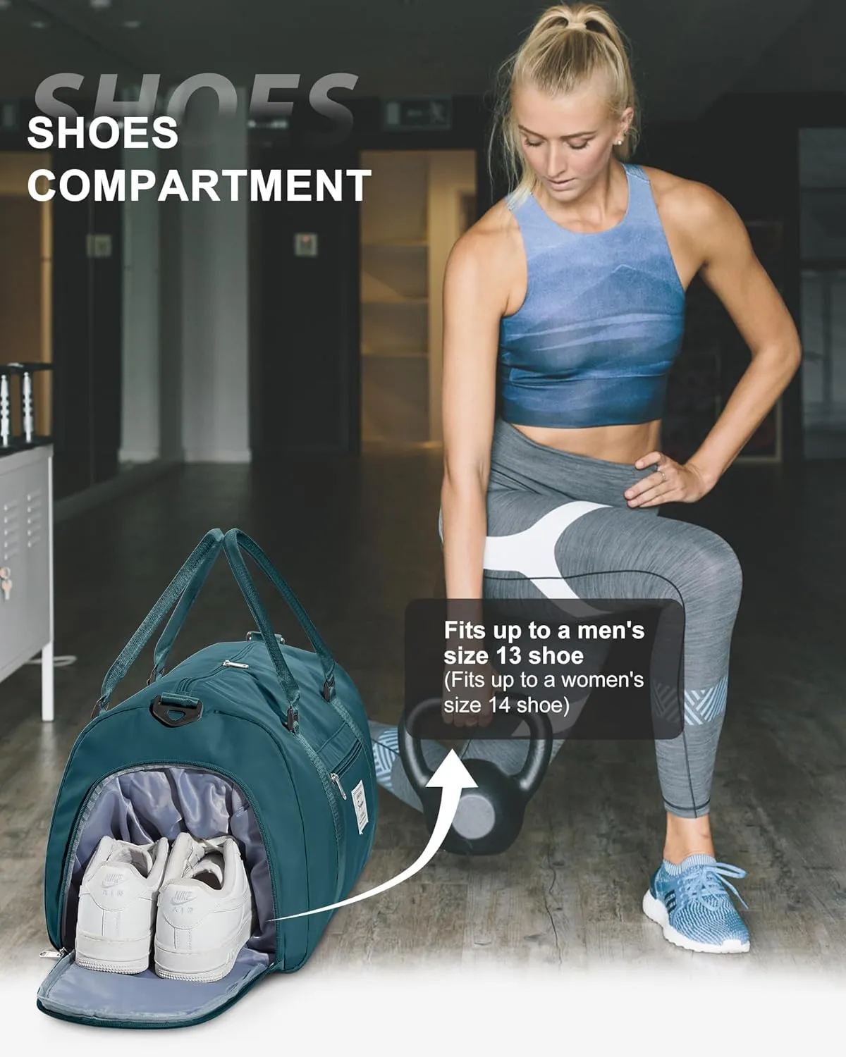 Gym Bags Womens Mens with Shoes Compartment and Wet Pocket Travel Duffel Bag for Women for Plane Sport Gym Tote Bags Swimming Yoga Waterproof Weekend Overnight Bag Carry on Bag Hospital Holdalls