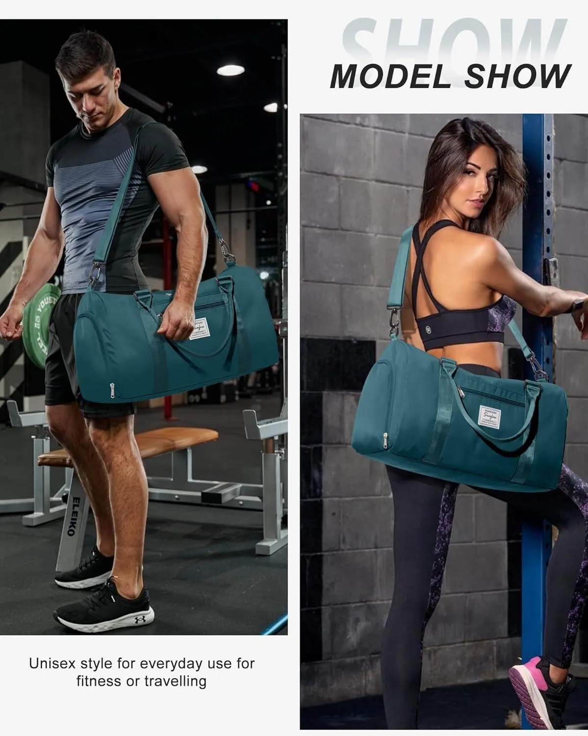 Gym Bags Womens Mens with Shoes Compartment and Wet Pocket Travel Duffel Bag for Women for Plane Sport Gym Tote Bags Swimming Yoga Waterproof Weekend Overnight Bag Carry on Bag Hospital Holdalls