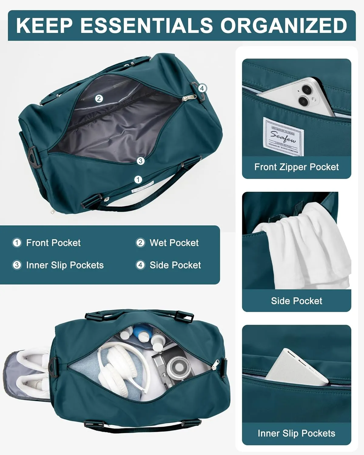 Gym Bags Womens Mens with Shoes Compartment and Wet Pocket Travel Duffel Bag for Women for Plane Sport Gym Tote Bags Swimming Yoga Waterproof Weekend Overnight Bag Carry on Bag Hospital Holdalls