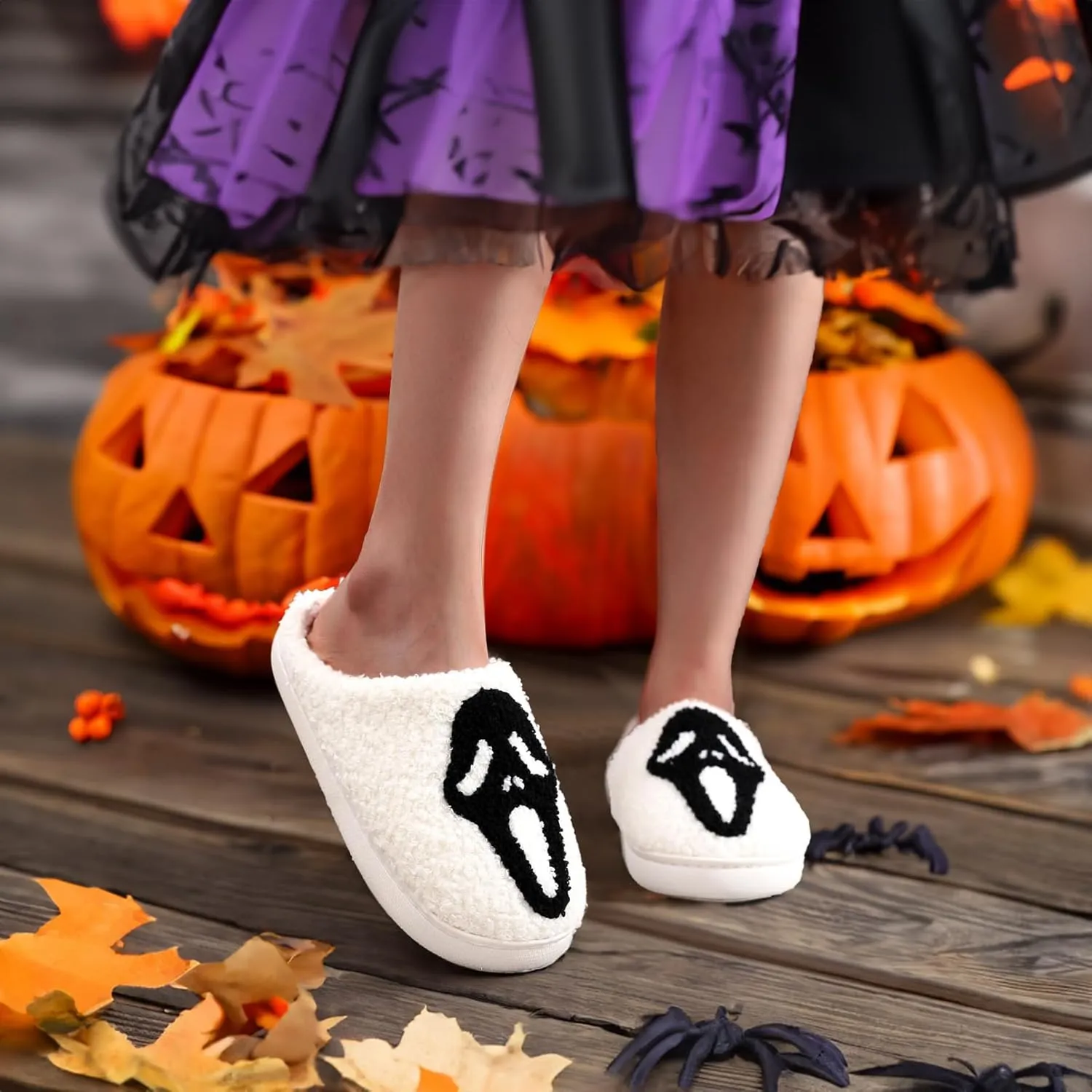 Halloween Christmas Slippers Holiday Slipper House Shoes Home Slipper for Women Fuzzy Outdoor Indoor Bedroom Slippers
