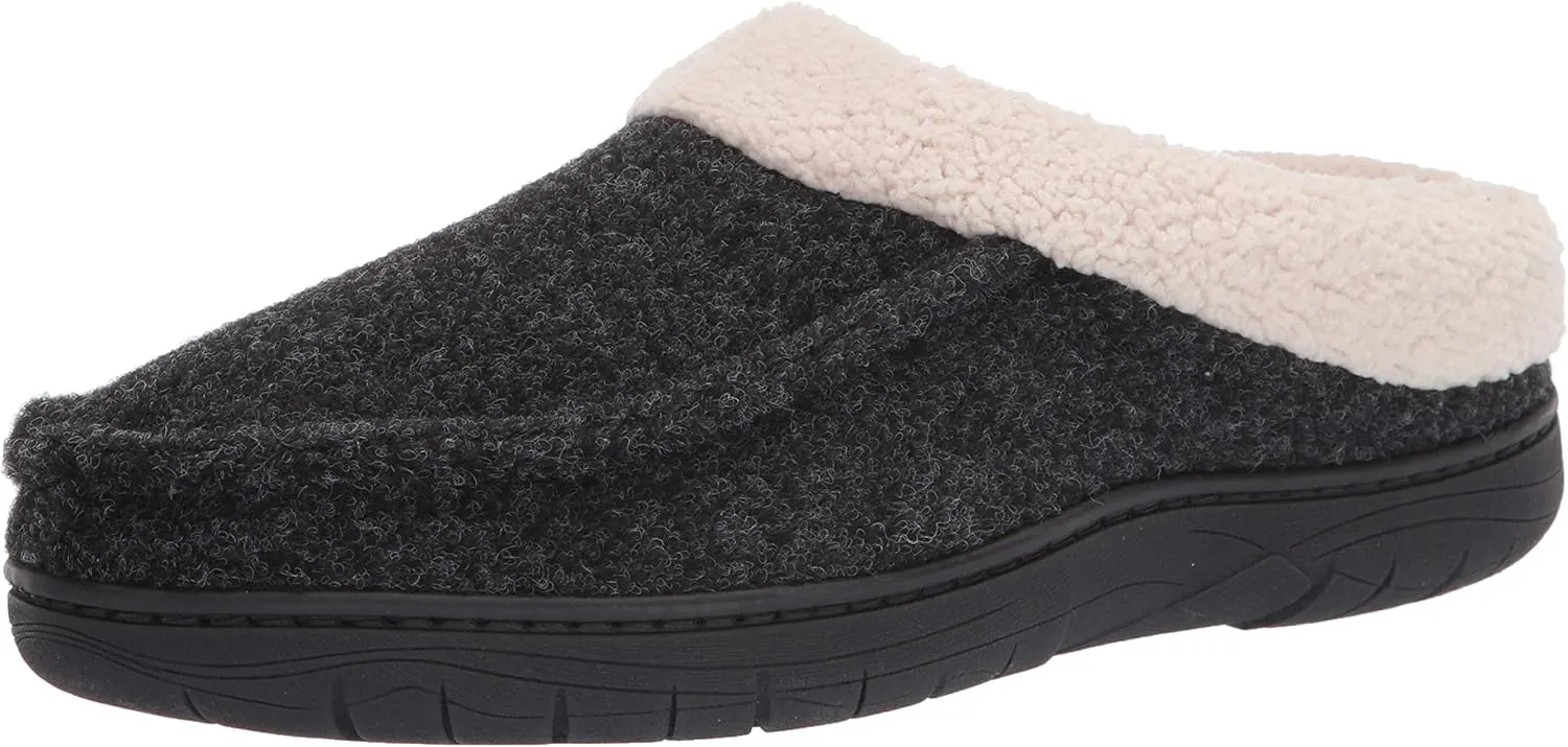 Hanes Comfort Soft Memory Foam Indoor Outdoor Clog Slipper Shoe - Men’s and Boy’s Sizes, Black, X-Large