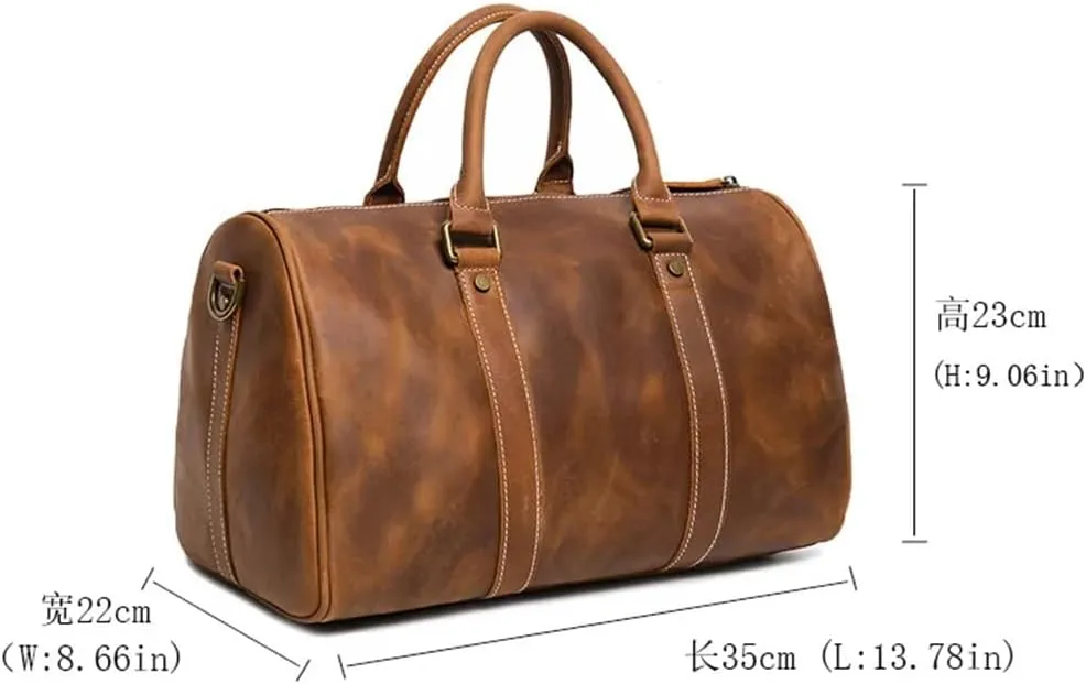 HBJWOV Vintage Men's Business Short Carry Handbag Luggage Bag Travel Bag Crossbody Bag