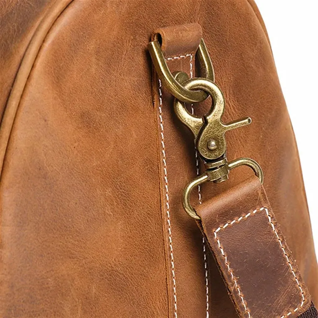 HBJWOV Vintage Men's Business Short Carry Handbag Luggage Bag Travel Bag Crossbody Bag