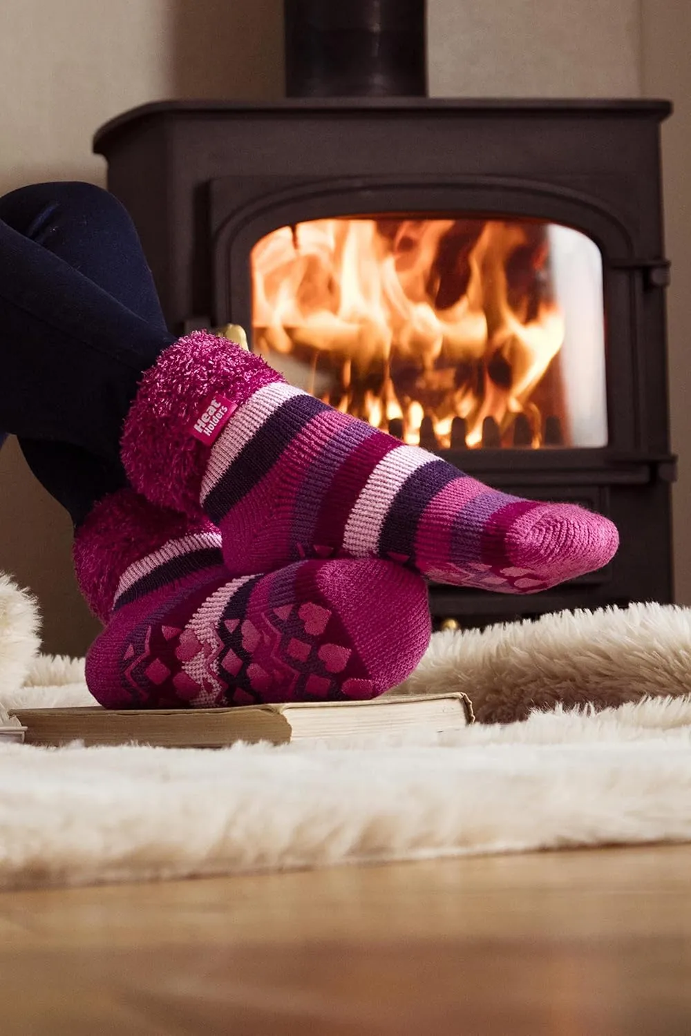 HEAT HOLDERS - Lounge Thermal Non Slip Bed Socks With Grip for Women