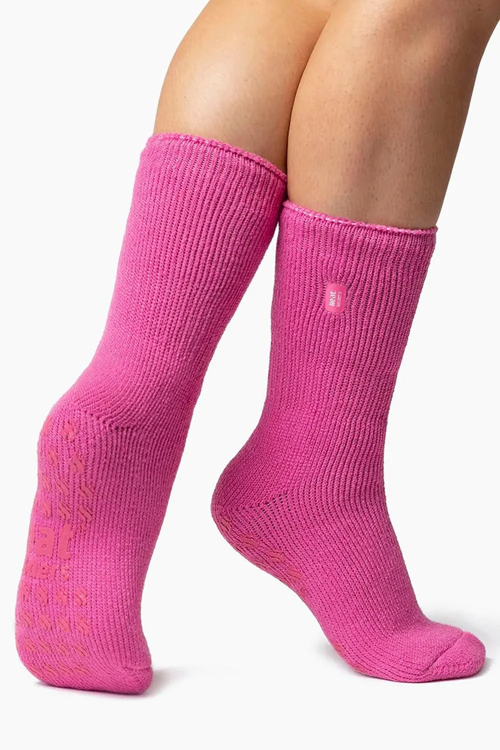 HEAT HOLDERS - Womens Thick Non Skid/Slip Thermal Slipper Socks with Grippers