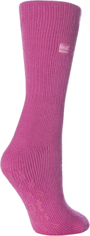HEAT HOLDERS - Womens Thick Non Skid/Slip Thermal Slipper Socks with Grippers