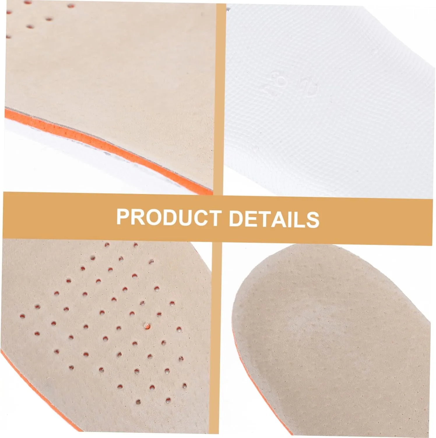 Height Increase Insoles Breathable Pig Skin Shoe Lifts for Women Men 2.5cm Lift Random Style